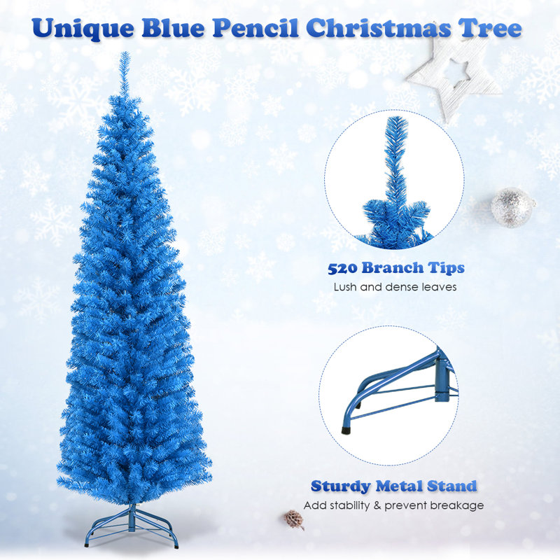 The Holiday Aisle® 6' Blue Artificial Christmas Tree & Reviews Wayfair